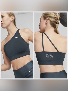 NWT Puma x Olivia Amato‎ Black One Shoulder Sports Bra